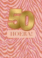 Verjaardagskaart 50 zebrapatroon